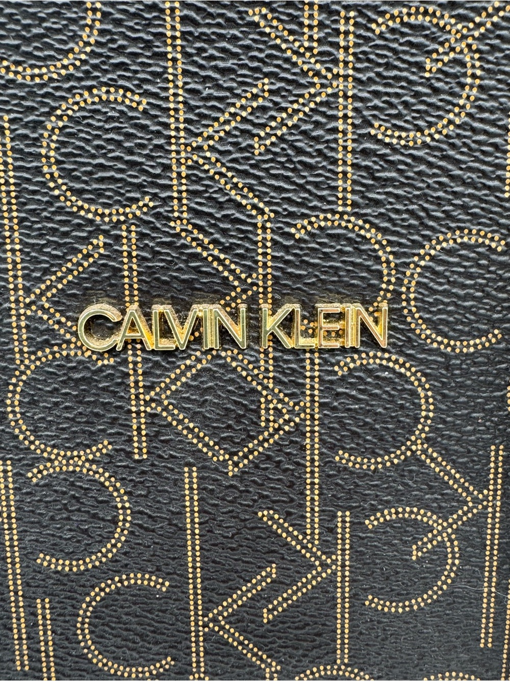 Calvin Klein Signature Dome Satchel- Brown Monogram Pattern with Tan Trim - Picture 7 of 14